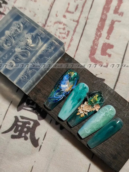 1pc  Snake Flamingo Jellyfish Dragon Dtream 3D Acrylic Mold  Nail Art DIY  Silicone  Nail Art Templates Nails Mold