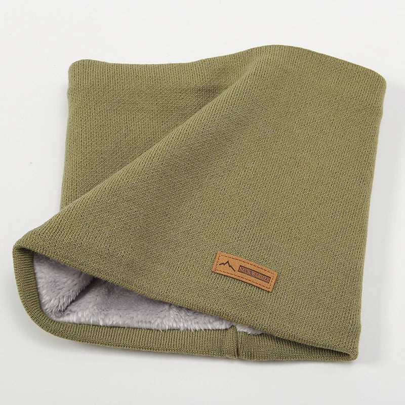 Bufanda cálida de invierno 2023 para mujer, de punto, con anillos de felpa, lisa, para hombre y mujer.