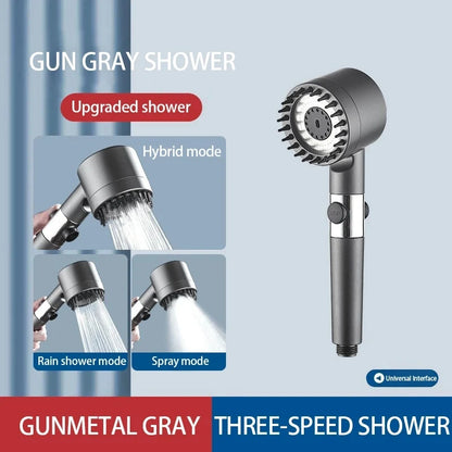 Chuveiro De Alta Pressão Com Filtro De Escova De Massagem, Spray De Água Ajustável, Torneira Do Chuveiro De Chuva, Acessórios Do Banheiro, 3 Modos, Novo