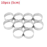 Stainless Steel Tart Ring, Baking Donut Tools, Perforated Heat Resistant, Round Cake, Mousse, 5cm, 10 Packs 