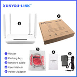 XUNYOU-LINK 4G Modem WiFi6 4G LTE SIM Router 300Mbps High Speed Wireless Modem 4 Antennas Supports 32 Devices Hotspot for Europe
