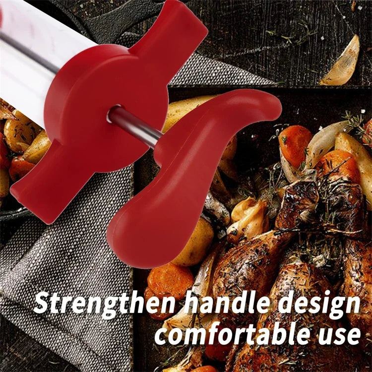 Jeringa inyectora de carne con 3 agujas para adobo, kit inyector de pavo para parrilla de barbacoa, inyector de sabor a adobo