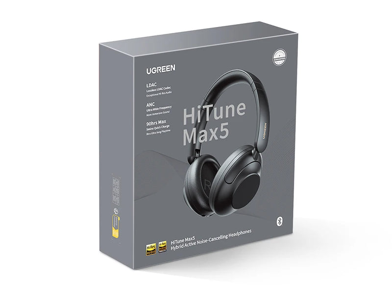 UGREEN HiTune Max5 Hybrid Active Noise Cancelling Earphone Wireless Over Ear Bluetooth Headphones 90H Playtime Hi-Res Audio LDAC
