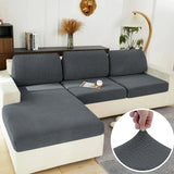 Elastic Sofa Cover for Living Room Jacquard Solid Sofa Seat Cover Grey Washable Seat Cushion Cover Furniture Protector Sectional