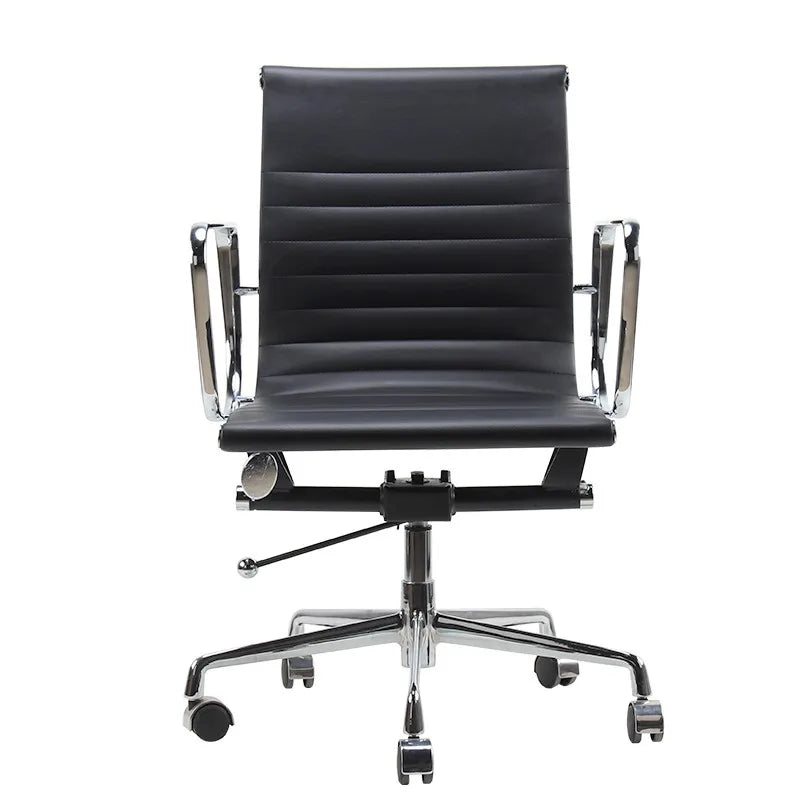 Silla de ordenador cómoda y giratoria de piel de vaca, ergonómica, para sala de conferencias, oficina, salón de ocio, envío directo