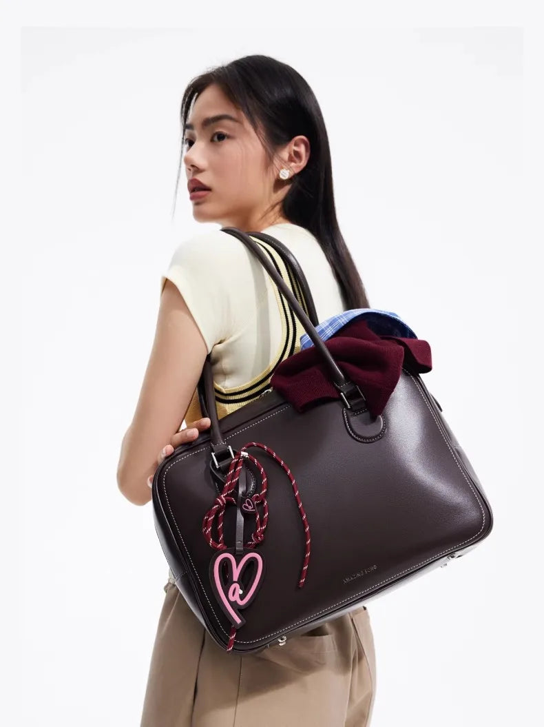 Toast Bag Large Capacity Tote Bag Handbag Shoulder Bag Crossbody Bag Heart-Shaped Soft