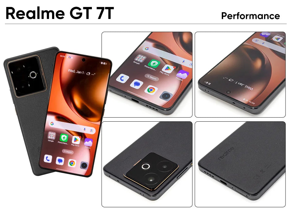 realme GT 7T Smartphone 5G 2025 New MediaTek 8400-MAX 7000mAh Titan Battery 120W Ultra Charge 6.8'' 120Hz Display Global Version