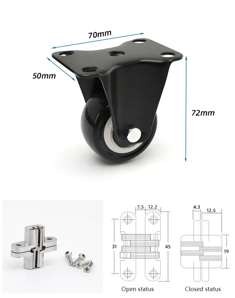 Correderas plegables para mesa de comedor, gabinetes, rieles deslizantes de aluminio, cocina, telescópicos, planos, de empuje, accesorios ocultos para mesa