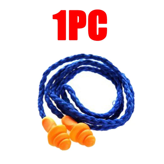 Soft Silicone Corded Ear Protector Soundproof Earmuffs Noise Protection Earplugs Sleep Snoring Reusable Ears Plugs