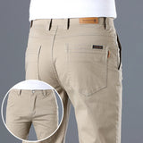 Men's High Quality Pure Cotton Classic Solid Color Casual Pants Business Stretch Slim Straight Brand Trousers Male Autumn New