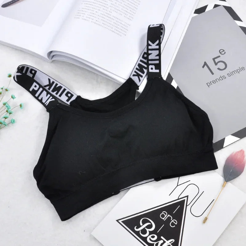 Women's Sports Bra Push Up Fitness Bra Yoga Bra Sport Underwear Running Gym Fitness Tops Black White Letters Seamless Underwear