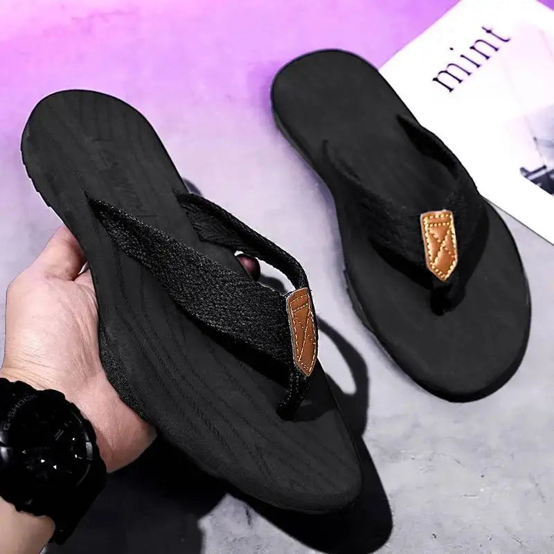 Men's Flip Flops Casual Beach Shoes Large Size Men Sandals Summer Leisure anti slip Leisure anti slip