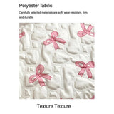 Cotton Makeup Bag for Women Quilted Travel Cosmetic Bag Girls' Make Up Organizer Portable Little Bow Makeup Pouch