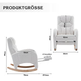 Anajqaqia Rocking Chair, Recliner, Living Room Chair with Armrests, Upholstered, Accent Chair for Bedroom, White Teddy Fabric