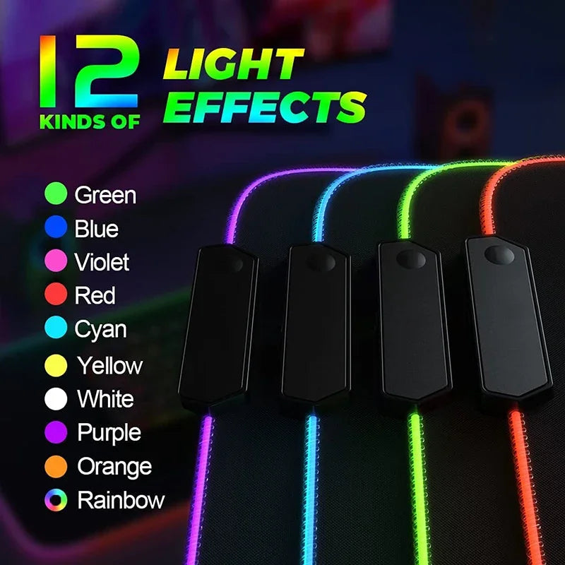 Alfombrilla de ratón luminosa Apex Legend, protector de escritorio, accesorio de anime, alfombrilla de ratón RGB, teclado, ordenador, gamer, mesa, alfombrilla retroiluminada para juegos