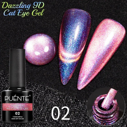 7.5ML Super Shiny Ruby Red Cat Magnetic Gel Nail Polish Wine Red Cat Eye Gel Soak Off Semi-Permanent Nail Varnish For Manicure