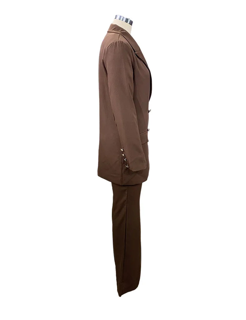 Women's Clothing 2023 Autumn New Solid Color Casual Suit Wide-leg Pants Suit Two-piece Suit Ensemble Femme 2 Pièces été