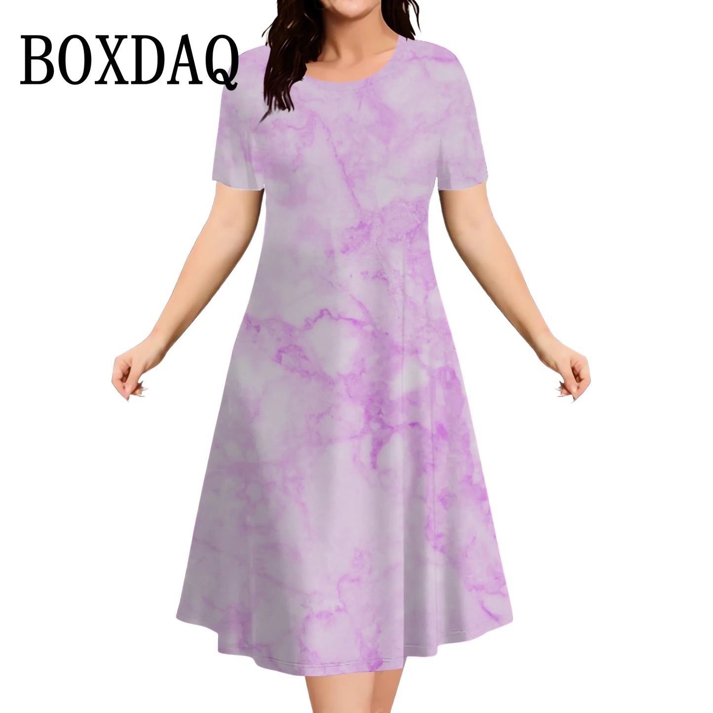 2025 New Women Dresses Large Sizes Short Sleeve Loose Dress Summer Casual Striped 3D Print Fashion Plus Size Female Clothing 9XL