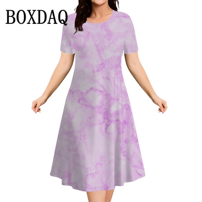 2025 New Women Dresses Large Sizes Short Sleeve Loose Dress Summer Casual Striped 3D Print Fashion Plus Size Female Clothing 9XL