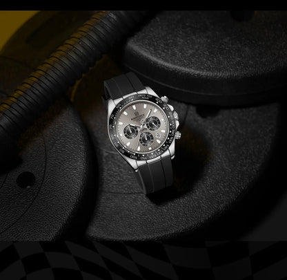 NAVIFORCE Reloj de lujo para hombre, deportivo, resistente al agua, de cuarzo, con correa de silicona, cronógrafo, luminoso, de pulsera, masculino