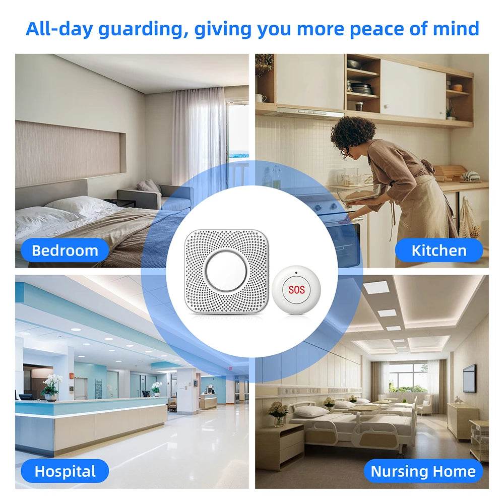 Emergency Button Wireless Remote Call SOS Button 433MHz Caregiver Pager Home Secure Alarm System For Patient Elderly