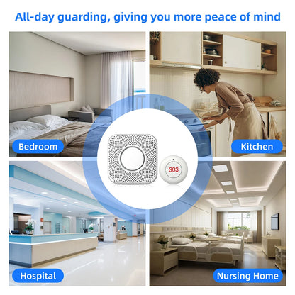 Emergency Button Wireless Remote Call SOS Button 433MHz Caregiver Pager Home Secure Alarm System For Patient Elderly