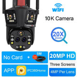 LS VISION 10K Outdoor WiFi Camera 20X Zoom Three Screen CCTV External IP Cam 20MP Security Ai Tracking Video Surveillance Camera