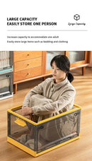 1pc Foldable Storage Trunk Open Storage Box Transparent Storage Box Home Wardrobe Clothes Organizer Large Capacity Clear Plastic