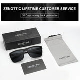 ZENOTTIC Polarized Sunglasses for Men Shades Lightweight TR90 Frame UV400 Protection Square Outdoor Travel Driving Sun Glasses