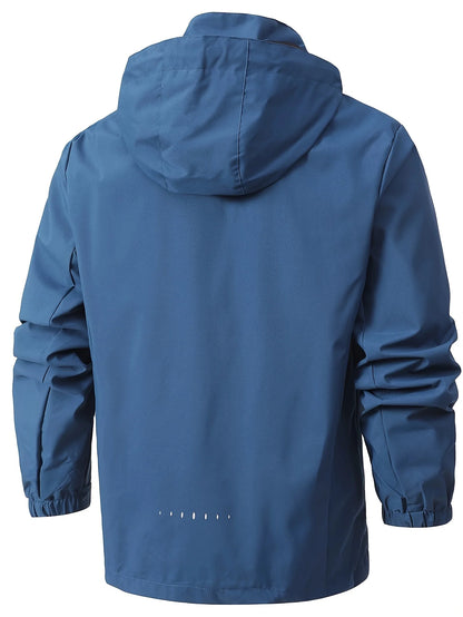 Men's Lightweight Waterproof Rain Jacket, Hooded Shell Outdoor Raincoat Hiking Windbreaker Jacket Coat