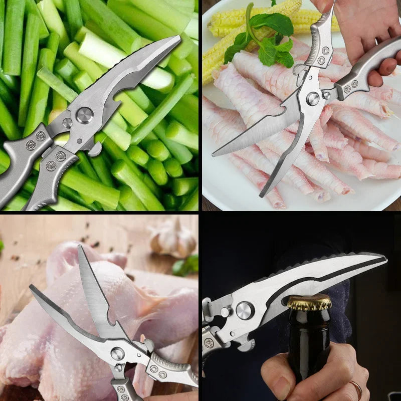 Stainless Steel Chicken Bone Scissors Kitchen Scissors Household Food Scissors Fish Chicken Duck Cutter Scissors Knife