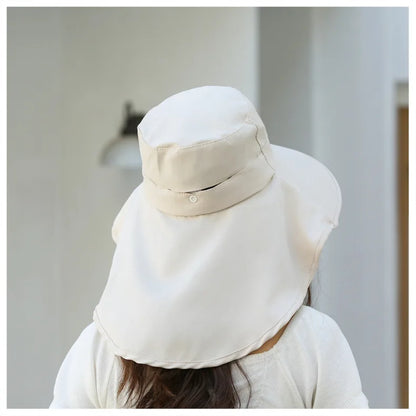 Outdoor Sun Bucket Hat for Women Girls Fishing Hat Wide Brim Bucket Hat with Neck Cover 50+ UPF Protection Safari Cap