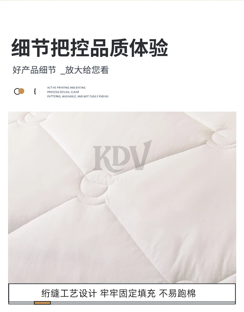Luxury 100% Wool Quilt Core Autumn Winter Thickened Warm Quilted Comforter Fluffy Soft King Queen Size Solid White Duvet Insert