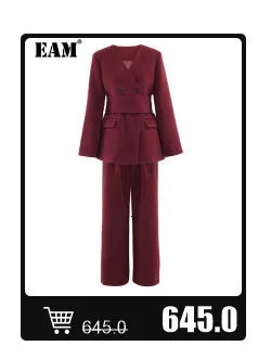 EAM - Minifalda negra con cinturón y pedrería irregular, cintura alta, para mujer, tendencia de moda, primavera otoño 2025, JY75801