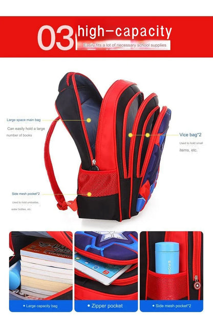 3D five-pointed star children's backpack, nylon waterproof fabric, light-weight children's backpack