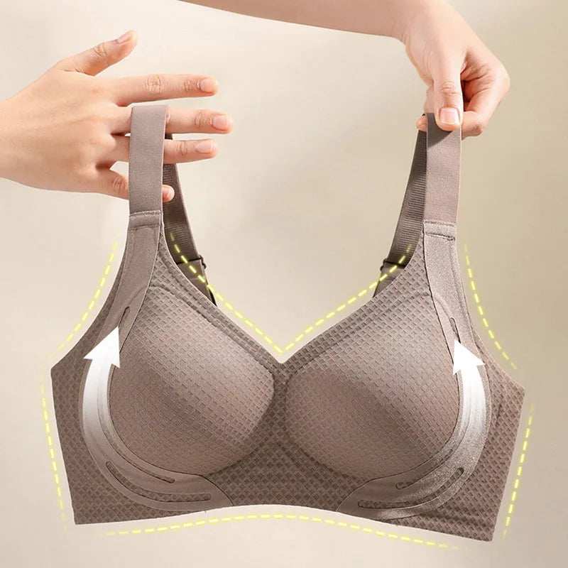 Ropa interior sin costuras para mujer, Push Up, sujetador antiflacidez, ajustable, cómodo, inalámbrico, sujetadores grandes para mostrar pechos pequeños, nuevo
