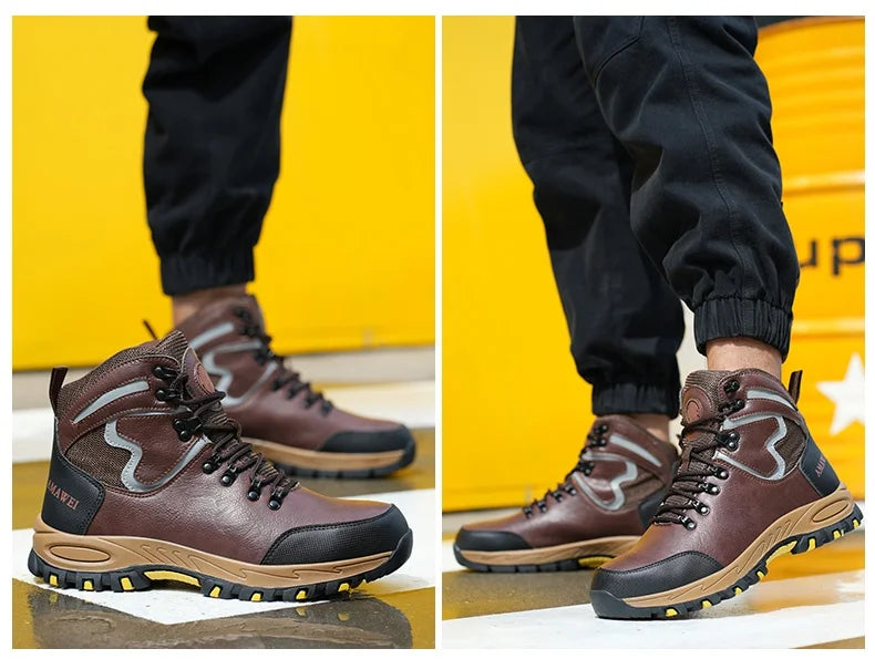 High Top Safety Shoes Men Steel Toe Work Shoes Men Women Work Safety Boots Anti Smash Safety Indestructible waterproof boots