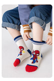 5 Pairs Marvel Kids Socks Spider-Man Kawaii New Fall Winter Cartoon Boy Children Mid-calf Socks Cotton Sock for Boys Gifts