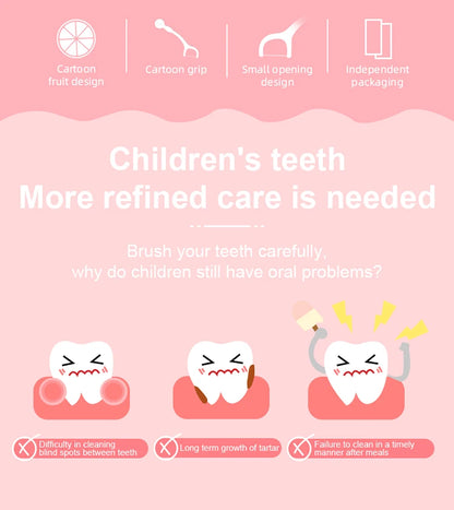 60pcs Kids Dental Floss Picks Cartoon Shape Teeth Cleaning Toothpicks Individual Pack Oral Care Dental Flosser for Children