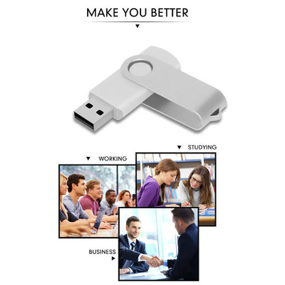 флешка usb 32GB Flash Drive 16 Giga Memory Stick Metal Jump Drive Swivel Pendrive Portable 64 128 GB cle usb 2.0 Pen Drives