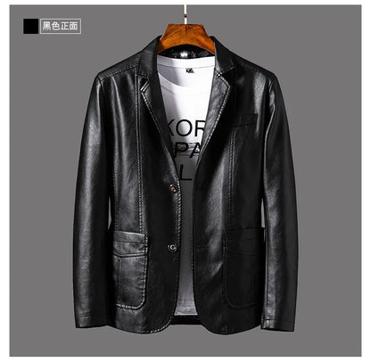 Chaquetas de cuero para hombre, estilo coreano, ajustadas, de moda, tallas grandes M-6XL, 2024
