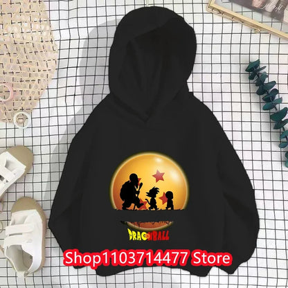 Boys Japan Anime Dragon Ball Z Goku Cartoon Anime Hoodies Kids Clothes Teenage Tops Children Goku Hip Hop Sweatshirts