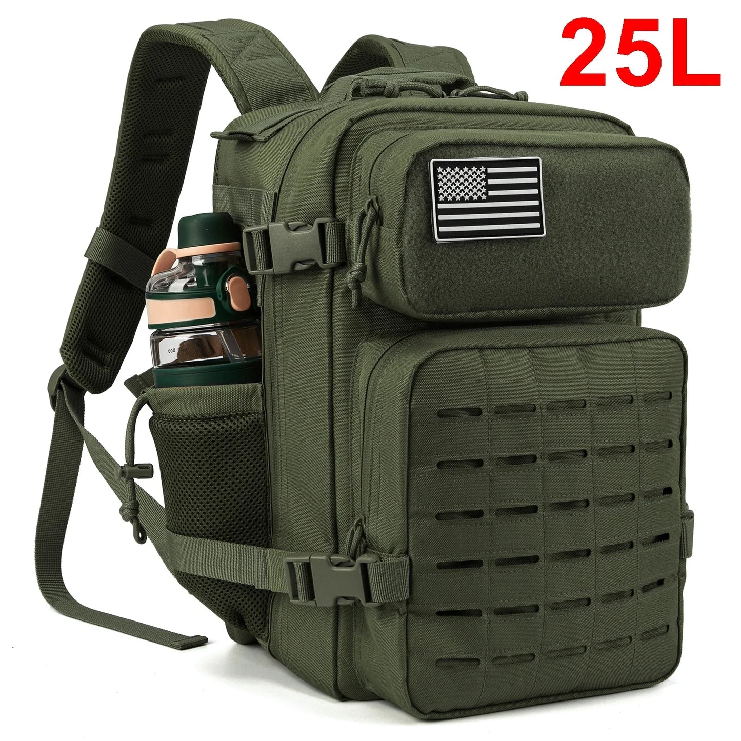 QT&QY 25L/45L Tactical Backpack for Women/men Laser Cut Molle survival Daypack School Bag Gym Rucksack with Dual Cup Holder