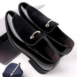 Classic Men Dress Shoes Slip on Black Leather Shoes for Men Plus Size Point Toe Business Casual Men Formal Shoes for Wedding