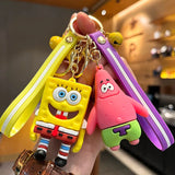 Bob Esponja - Llavero de PVC con forma de muñeco de plástico suave y creativo, colgante para coche, regalo pequeño