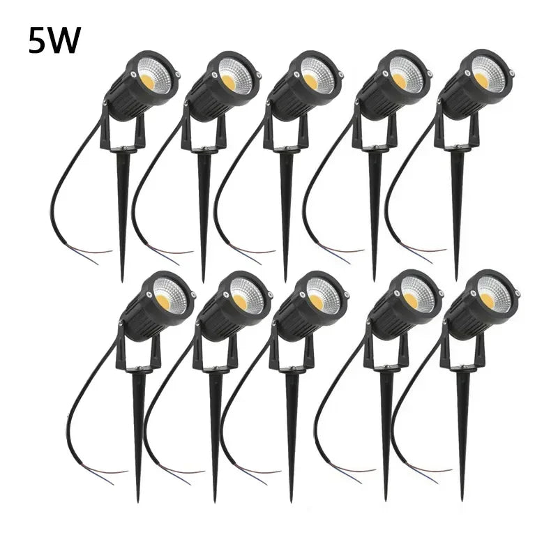 Iluminação led para jardim, 3w, 5w, 10w, 15w, área externa, lâmpada para gramado, à prova d'água, terraço, decoração de jardim, caminho, holofotes, ac220v, 110v, dc12v
