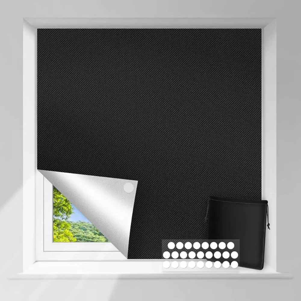 1/2/3M Portable Blackout Curtain Blind Window Thermal Insulated Kitchen Curtains Stick On DIY Non-perforated Temporary Curtain