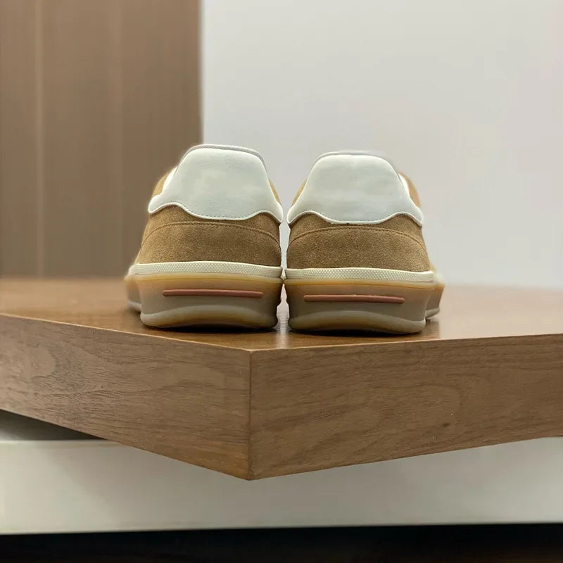 Classic Leisure Sport Board Shoes Men's Couple British Simple Match Dequn White Shoes Flat Heel Breathable Cement Ground