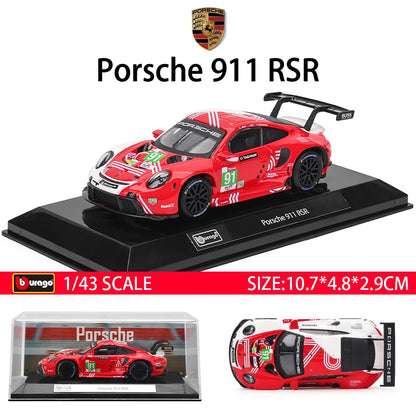 Bburago 1:43 Toyota GR Yaris Porsche Lamborghini SC63 Alloy Luxury Vehicle Diecast Pull Back Cars Model Toy Collection Gift