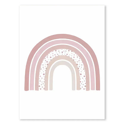 Pink Butterfly Wall Art Nursery Canvas Prints Painting Sun Rainbow Daisy Heart Posters Kawaii Pictures for Kids Girl Room Decor